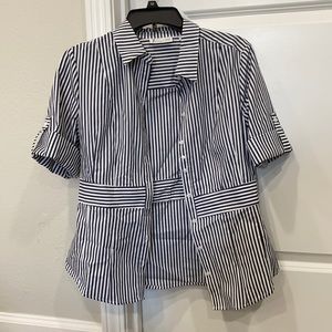 New York and Company Stripe Button Down Shirt